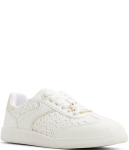 �A���h ���f�B�[�X �{�g���X �J�W���A���p���c �X�j�[�J�[ ���[�X ALDO Erilg Lace Panels Butterfly Charms Lace Up Sneakers White �z���C�g