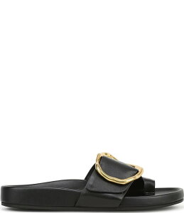 �t�����R�T���g ���f�B�[�X �V���[�Y �p���v�X �T���_�� ���U�[ Franco Sarto Brianka Leather Abstract Buckle Toe Loop Sandals Black �u���b�N