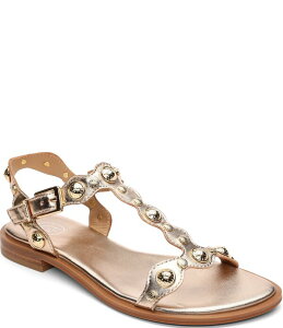�A�b�V�� ���f�B�[�X �V���[�Y �T���_�� �g�[�� ���U�[ ASH Phanny Metallic Leather Studded Sandals Mekongold �S�[���h