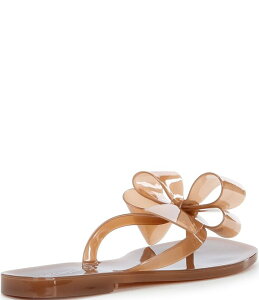 �W�F�t���[ �L�����x�� ���f�B�[�X �V���[�Y �T���_�� Jeffrey Campbell Sugary Clear Jelly Bow Thong Sandals Caramel