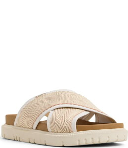���L�V�[ ���f�B�[�X �V���[�Y �T���_�� �L���b�v Roxy Capri Raffia Cross Band Slide Sandals White/Light Pink �z���C�g
