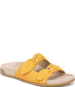 �o�C�I�j�b�N ���f�B�[�X �V���[�Y �T���_�� �X�G�[�h Vionic Elara Suede Knottedetail Slide Sandals Amber Yellow �C�G���[