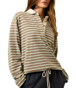 �t�@���e�B ���f�B�[�X �A�E�^�[ �j�b�g�E�Z�[�^�[ V�l�b�N �R�b�g�� Faherty Hometown Rugby Knit Striped Organicotton V-Neck Long Sleeve Pullover Sweater Lakeshore Bay �X�g���C�v