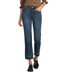 �f���N���V�[ ���f�B�[�X �{�g���X �f�j���p���c �W�[���Y Democracy AbsolutionR Kick Flare Double Layer Fray Hem Crop Jeans Blue �u���[