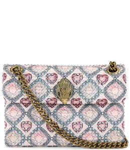 �J�[�g�W�F�C�K�[�����h�� ���f�B�[�X �o�b�O �v�����g �~�j Kurt Geiger London Fabric Mini Kensington Heart Print Crossbody Bag Light Pink �s���N