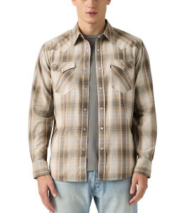 ���[�o�C�X �����Y �g�b�v�X �V���c Levi'sR Floyd Plaid Long Sleeve Snap Shirt Brown �u���E��