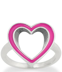 �W�F�[���Y �G�C�����[ ���f�B�[�X �A�N�Z�T���[ �w�� James Avery Enamel Open Heart Ring Sterling Pink �s���N