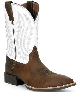 �A���A�g �����Y �V���[�Y �X���b�|���E���[�t�@�[ �u�[�c ���U�[ Ariat Men'sport Big Country Leather Cowboy Boots Mustang Brown/Smokey Cream �N���[��