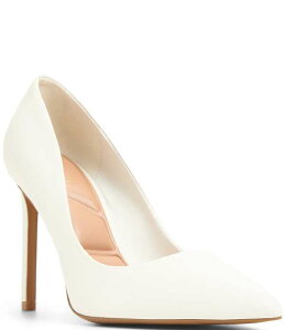 �A���h ���f�B�[�X �V���[�Y �q�[�� ���U�[ ALDO Lala Leather Pointed Toe Pumps White �z���C�g