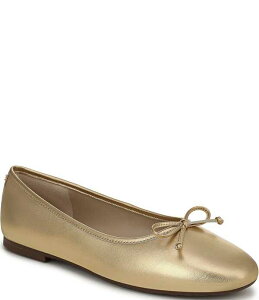 �T���G�f���}�� ���f�B�[�X �V���[�Y �p���v�X ���U�[ Sam Edelman Alie Leather Bow Detail Ballet Flats Amber Gold �A���o�[