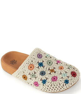 �U�T�b�N ���f�B�[�X �V���[�Y �p���v�X The Sak Bolinas Multi Flower Crochet Clogs Natural Multi Flower �}���`�J���[