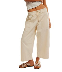 �t���[�s�[�v�� ���f�B�[�X �{�g���X �J�W���A���p���c ���C�h���b�O Free Peopleasy Peasy Wide Drawstring Elastic Waist Wide Leg Pull-On Pants Irie
