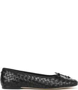 �T���G�f���}�� ���f�B�[�X �V���[�Y �p���v�X ���U�[ Sam Edelman Ruthie Woven Leather Bow Detail Ballet Flats Black �u���b�N