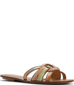 �A���h ���f�B�[�X �V���[�Y �p���v�X �T���_�� ALDO Rosemaryy Rainbow Raffia Slide Sandals Multi �}���`�J���[