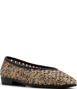 �A���h ���f�B�[�X �V���[�Y �p���v�X ALDO Rafaella Raffia Ballet Flats Black/Gold Multi �u���b�N