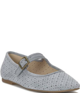 ���b�L�[�u�����h ���f�B�[�X �V���[�Y �p���v�X�G�[�h Lucky Brand Tannyr Perforated Suede Mary Jane Flats French Grey �O���[