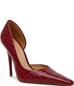 �X�e�B�[�u �}�f�� ���f�B�[�X �V���[�Y �q�[�� Steve Madden Elegant Croco Embossed'Orsay Stiletto Pumps Red ���b�h