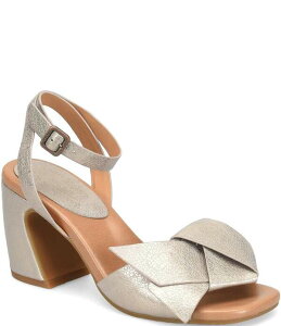 �R�[�N�C�[�Y ���f�B�[�X �V���[�Y �T���_�� �A���N�� ���U�[ �q�[�� Kork-Ease Brooke Leather Bow Ankle Wrap Block Heel Sandals Champagne �V�����p��