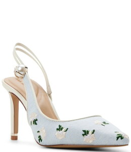 �e�b�h�x�[�J�[ ���f�B�[�X �V���[�Y �q�[�� �t�����[�� �h�J �f�j�� �t�����[ Ted Baker London Sadie Floral Embroideredenim Pearl Ornament Slingback Pumps Denim �f�j��