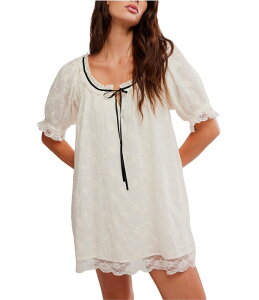 �t���[�s�[�v�� ���f�B�[�X �g�b�v�X �����s�[�X �~�j Free People Juno Scoop Neck Short Sleeve Mini Dress Tea Black Combo �u���b�N
