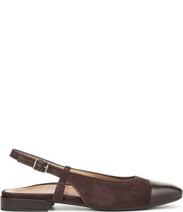 �o�C�I�j�b�N ���f�B�[�X �V���[�Y �p���v�X�G�[�h �L���b�v Vionic Petaluma Suede Slingback Cap Toe Flats Cafe Noir
