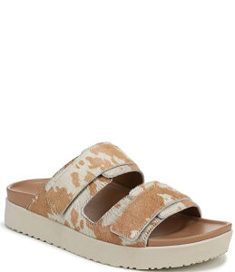 �o�C�I�j�b�N ���f�B�[�X �V���[�Y �T���_�� Vionic Riviera Calf Hair Banded Slide Sandals Brown Multi �u���E��