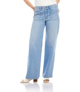 �J�����P�[�� ���f�B�[�X �{�g���X �f�j���p���c �v�` �W�[���Y Karen Kane Petite Size Lauren Patch Pocket Wide-Leg Jeans Light Blue �u���[