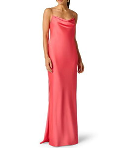 �A�h���A�i �p�y�� ���f�B�[�X �g�b�v�X �����s�[�X �T�e�� Adrianna Evening by Adrianna Papell Stretch Satin Cowl Neck Beaded Sleevlesstrapsheath Long Dress Rouge