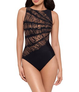 �~���N���X�[�c ���f�B�[�X �g�b�v�X �����s�[�X Miraclesuit Costa D' Oro Regatta Bandeau Neck Soft Cup One Piece Swimsuit Black �u���b�N