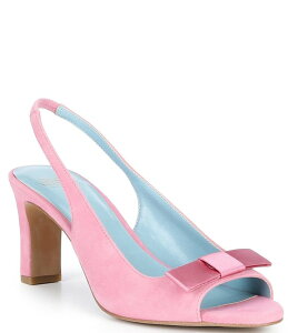 �t�����Z�X�o�����^�C�� ���f�B�[�X �V���[�Y �q�[�� �T���_�� �X�G�[�h FRANCES VALENTINE Reese Suede Bow Slingback Peep Toe Dressandals Pink �s���N
