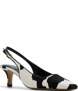 �A���h ���f�B�[�X �V���[�Y �q�[�� �v�����g ALDO Gabriellie Cow Print Calf Hair Slingback Pumps White/Black �z���C�g