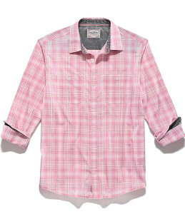 �t���b�O �A���h �A���Z�� �����Y �g�b�v�X �V���c ���B���e�[�W Flag and Anthem Callahan Plaid Vintage Woven Shirt Mauve/White �z���C�g