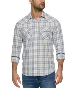 �t���b�O �A���h �A���Z�� �����Y �g�b�v�X �V���c ���B���e�[�W Flag and Anthem Wexford Plaid Vintage Woven Western Shirt Cream/Blue/Red �N���[��