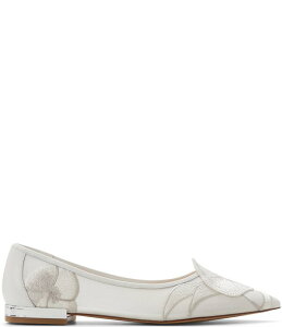 �y���������z �e�b�h�x�[�J�[ ���f�B�[�X �p���v�X �V���[�Y Ella Mae Embroidered Mesh Ballet Flats White
