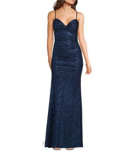 �n�j�[�A���h���[�W�[ ���f�B�[�X �g�b�v�X �����s�[�X Honey and Rosie Twist Front Shirred Bodice Flared Hem Fitted Ball Gownavy �l�C�r�[