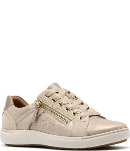 �N���[�N�X ���f�B�[�X �V���[�Y �X�j�[�J�[ �g�[�� ���[�X ���U�[ Clarks Artisanalle Zen Metallic Leather Lace Up Zip Sneakers Metallic ���^���b�N