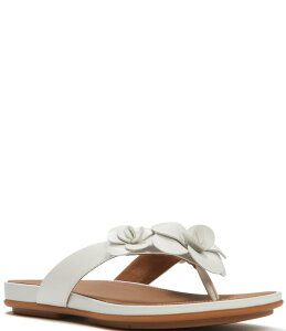 �t�B�b�g�t���b�v ���f�B�[�X �V���[�Y �p���v�X ���U�[ FitFlop Gracie Flower Leather Flip Flops Urban White �z���C�g