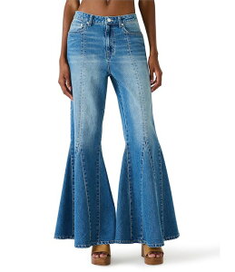 �X�e�B�[�u �}�f�� ���f�B�[�X �{�g���X �f�j���p���c �W�[���Y Steve Madden Stacia Flared Godet Denim Jeans Aruba Blue �u���[