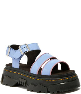 �h�N�^�[�}�[�`�� ���f�B�[�X �V���[�Y �T���_�� �v���b�g�t�H�[�� Dr. Martens Women's Mattison 2 Strapatent Platform Sandals Cornflower Blue �u���[