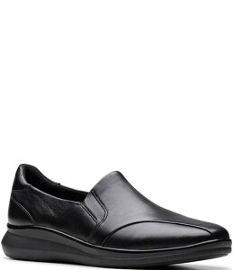 �N���[�N�X ���f�B�[�X �V���[�Y �X���b�|���E���[�t�@�[ ���U�[ Clarks Artisan Lynell Edge Leather Slip-Ons Black �u���b�N