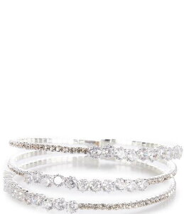 �Z�U���k ���f�B�[�X �A�N�Z�T���[ �u���X���b�g�E�o���O���E�A���N���b�g Cezanne Floating Rows Crystal Cuff Bracelet Silver/Crystal �V���o�[