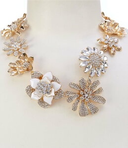 �i�^�[�V�� �A�N�Z�T���[ ���f�B�[�X �l�b�N���X�E�`���[�J�[ ���[�X Natashaccessoriestone Flower Power Statement Collar Necklace Gold/Multi �S�[���h