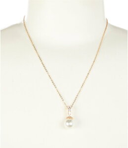 �Z�U���k ���f�B�[�X �A�N�Z�T���[ �l�b�N���X�E�`���[�J�[ ���[�X Cezanne CZ Stone Bail Pearl Drop Delicate Chain Short Pendant Necklace Gold/Pearl �p�[��