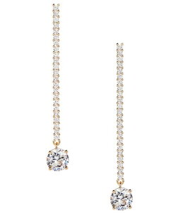 �Z�U���k ���f�B�[�X �A�N�Z�T���[ �s�A�X�E�C�������O Cezanne Pave Stick Crystal CZ Round Stone Drop Earrings Gold/CZ �S�[���h