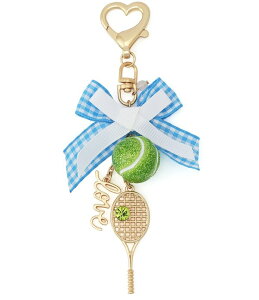 �x�b�c�B�W�����\�� ���f�B�[�X �o�b�O �M���K���`�F�b�N �M���K�� Betsey Johnson Gingham Bow Love Tennis Heart Keychain Charm Green �O���[��