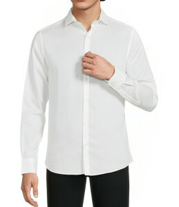 �����m �����Y �g�b�v�X �V���c �X�����t�B�b�g �h�J �_�[�r�[ Murano Corsa Di Cavalli Derby Collection Slim Fit Embroidered Collar Long Sleeve Woven Shirt Soft White �z���C�g