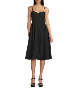 �n�j�[�A���h���[�W�[ ���f�B�[�X �g�b�v�X �����s�[�X �~�f�B Honey and Rosie Bustier Tie Back Fit-And-Flare Midi Dress Black �u���b�N