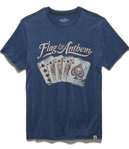 �t���b�O �A���h �A���Z�� �����Y �g�b�v�X �V���c Flag and Anthem Spadeshort Sleeve Burnout-Shirt Navy �l�C�r�[