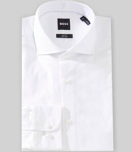 �q���[�S�{�X �����Y �g�b�v�X �V���c �X�����t�B�b�g Hugo Bosslim Fit Spread Collar Diagonal Stripe Dresshirt White �z���C�g