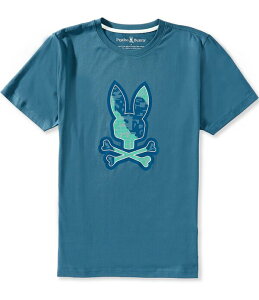 �T�C�R�o�j�[ �����Y �g�b�v�X �V���c �O���t�B�b�N Psycho Bunny Oliver Short Sleeve Graphic T-Shirt Mallard Blue �u���[